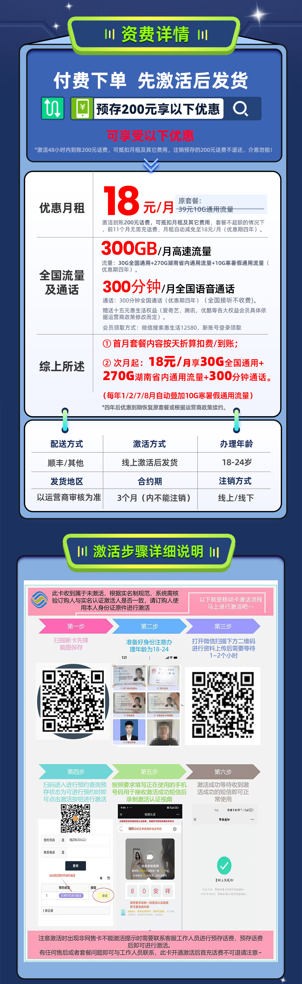 卡多多最新发布：移动湘江卡18元月享300G流量+300分钟通话  第2张