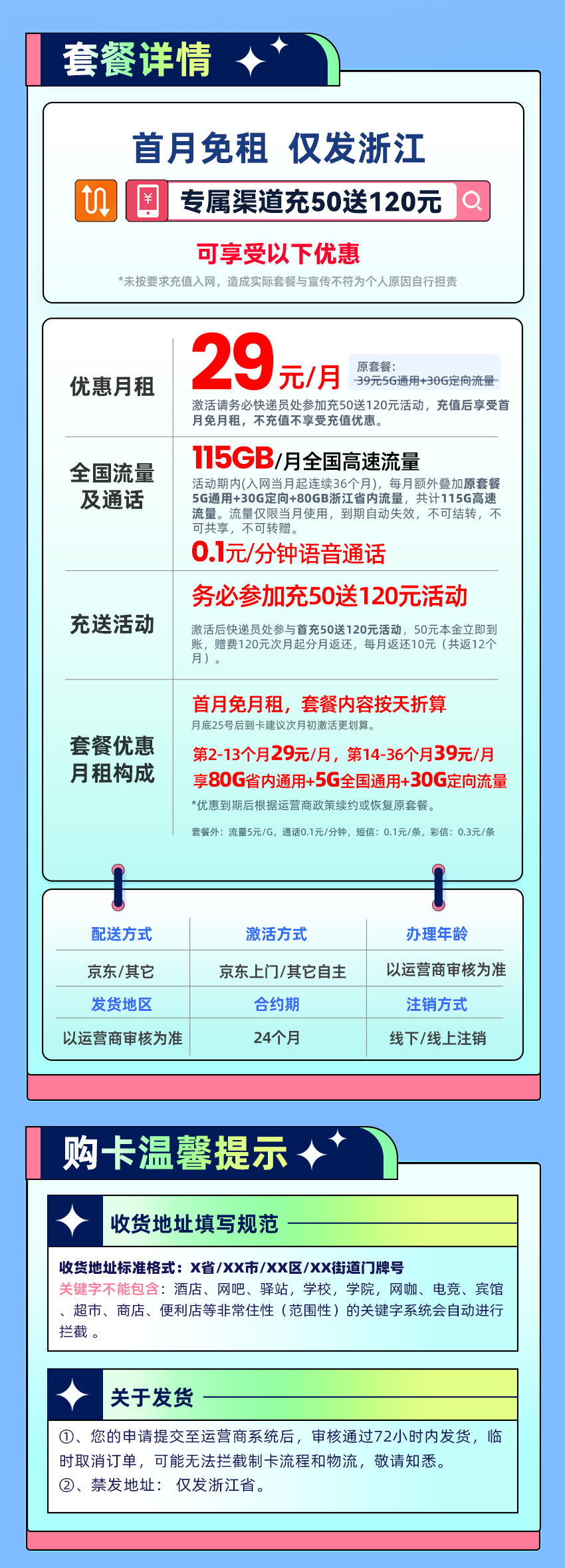 卡多多最新发布：移动浙江卡29元月享115G流量  第2张